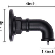 Industrial Style Extendable Curtain Pole, 70-120cm, Indoor/Outdoor, Black