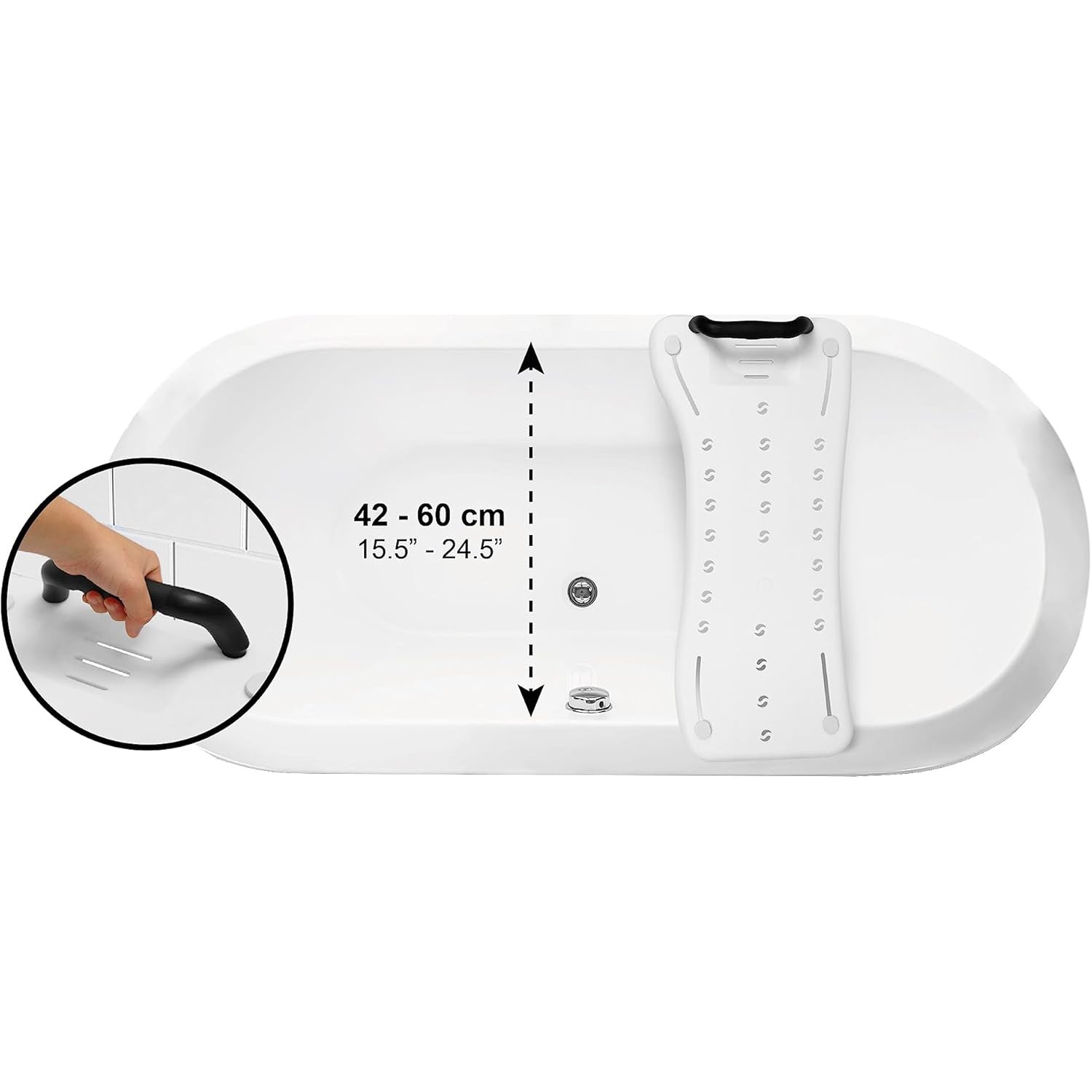 Pepe Suspended Bath Seat for Adults & Elderly, Transfer Board with Handle