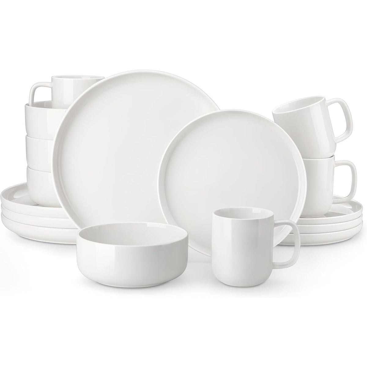 Porcelain Dinner Set 15 Piece Plates Bowls Mugs Tableware for 4 MALACASA Dining