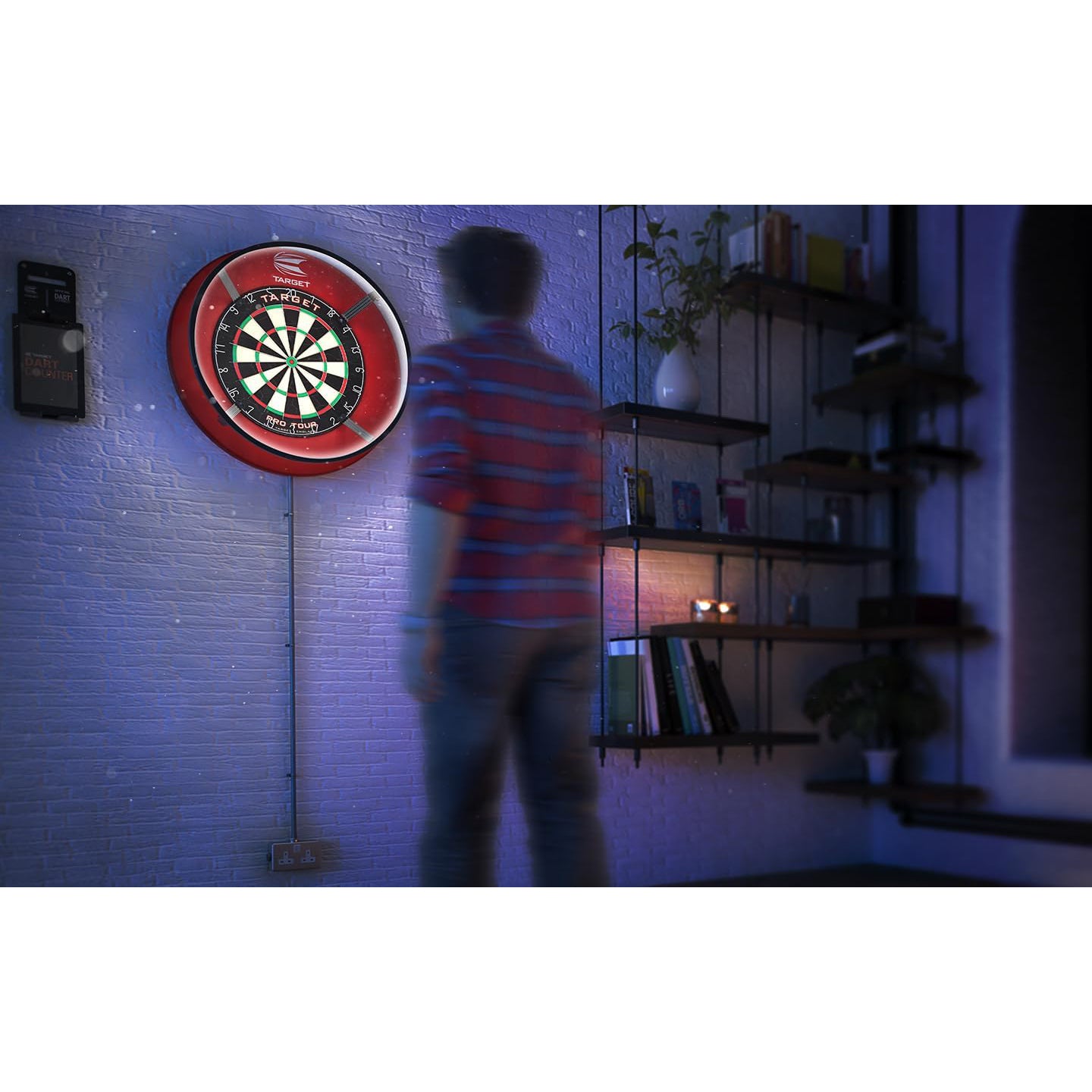 Target Darts Corona Vision Dartboard Lighting System w/ White LED Ring, Black