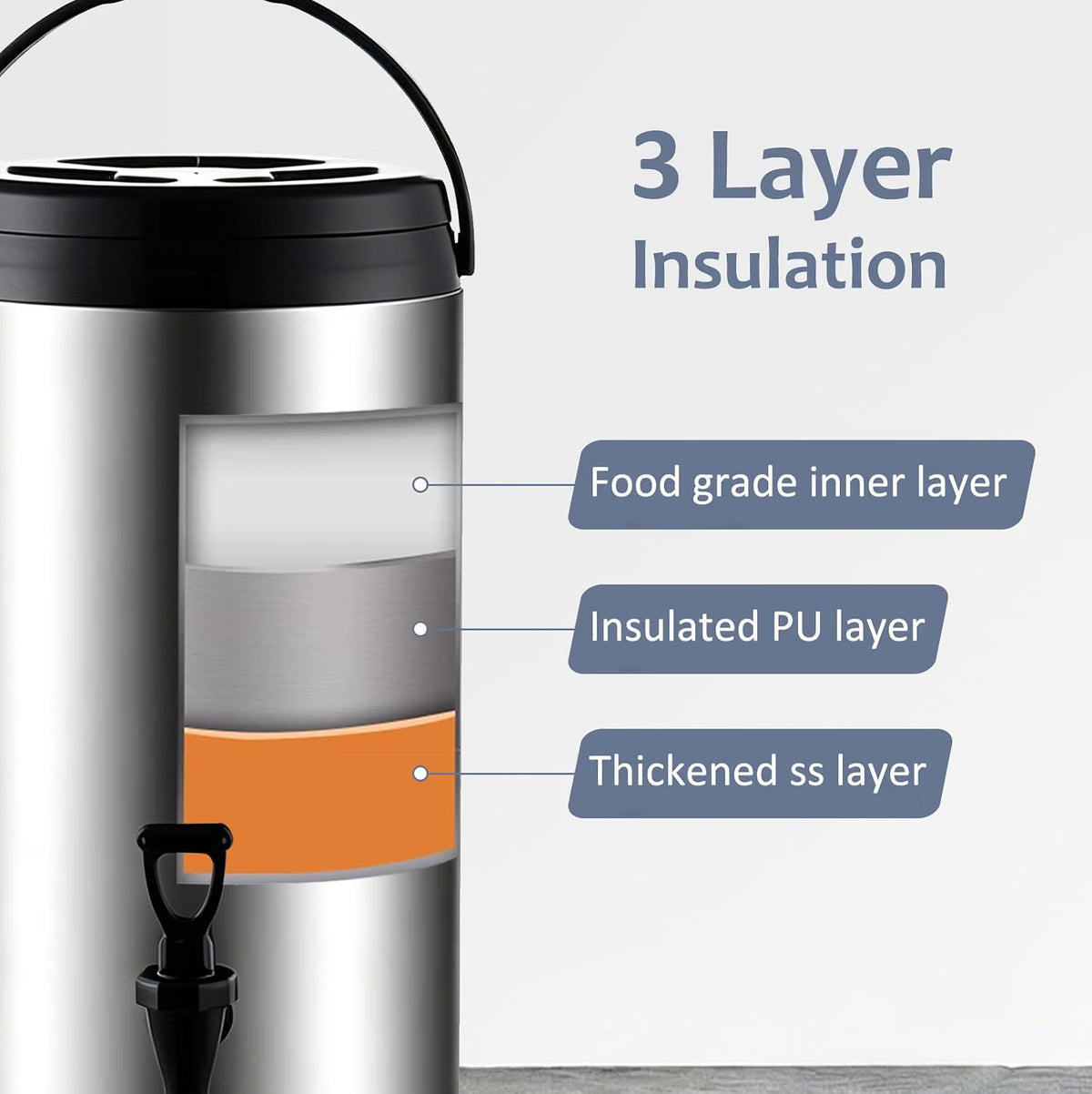 Hot Water Dispenser 12L Stainless Steel Beverage Urn Tap Insulated Drink Holder