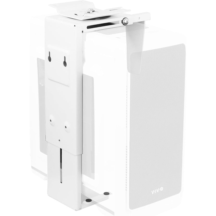 Under Desk PC Mount 3.5-7.8 Inch Adjustable CPU Holder White VIVO