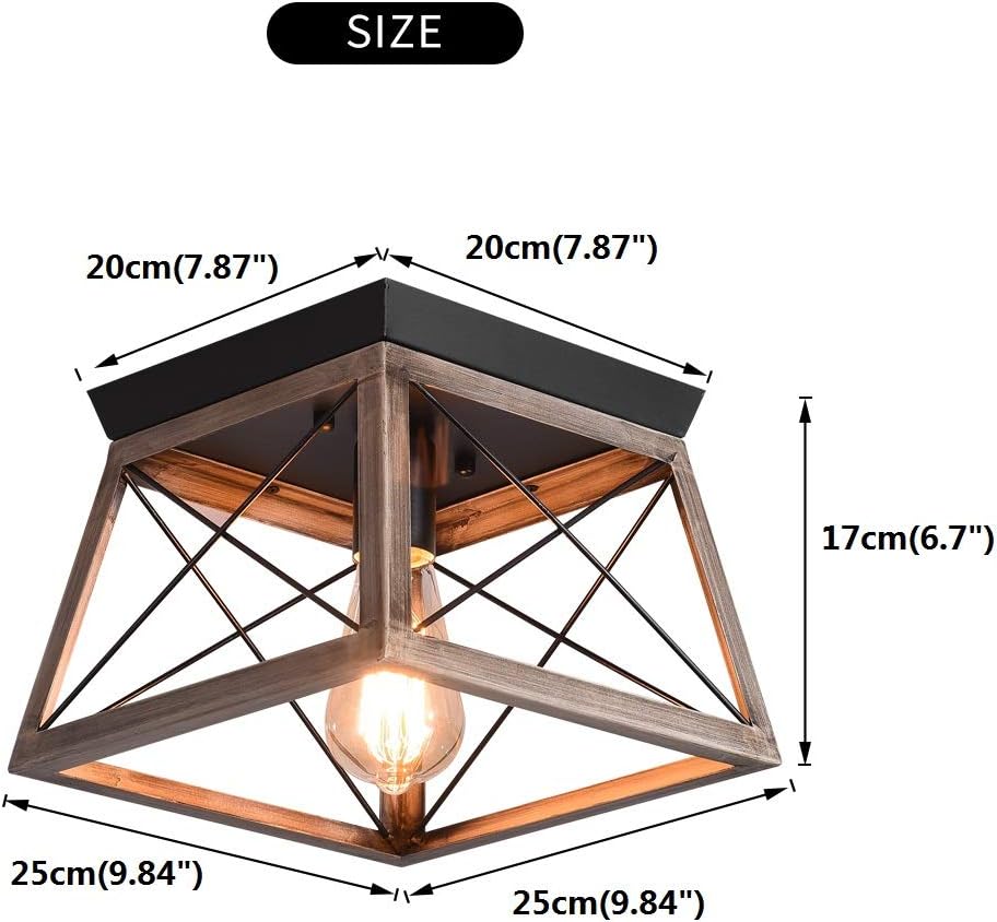 Industrial Flush Mount Ceiling Light Bronze Farmhouse 1 Light Fixture Ganeed