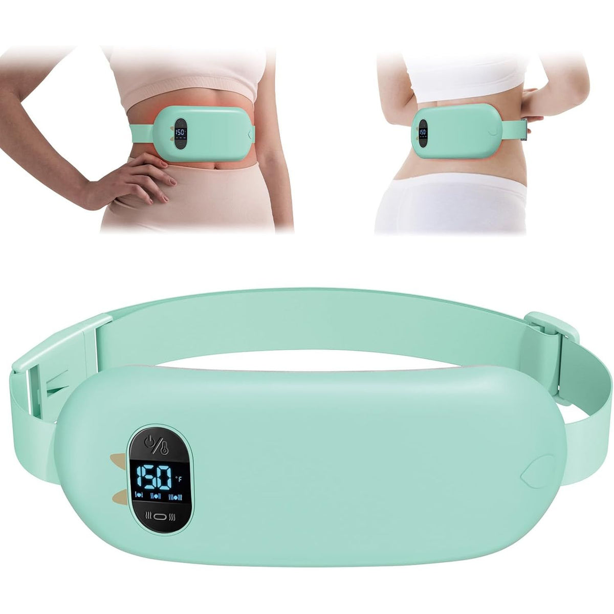 Heating Pad for Period Pain 6 Heat Massage Modes Rechargeable USB Belt