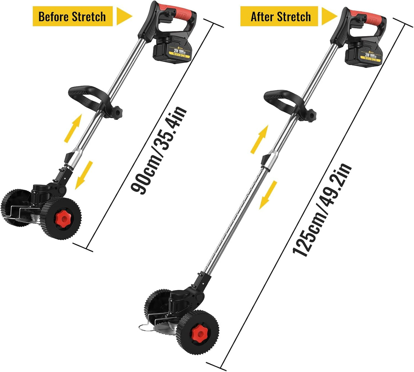 Cordless Grass Trimmer 21V 4.0Ah Garden Strimmer 4 Blades 2 Battery Conentool