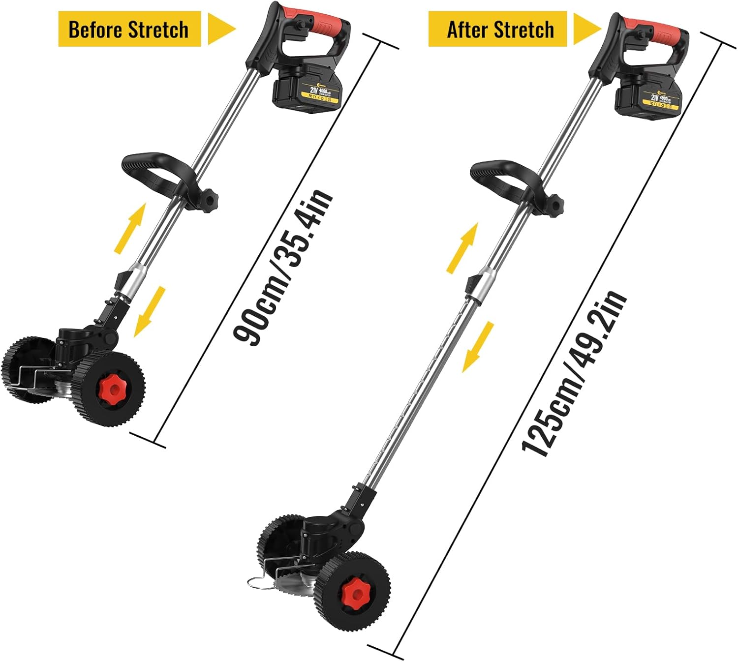 Cordless Grass Trimmer 21V 4.0Ah Garden Strimmer 4 Blades 2 Battery Conentool