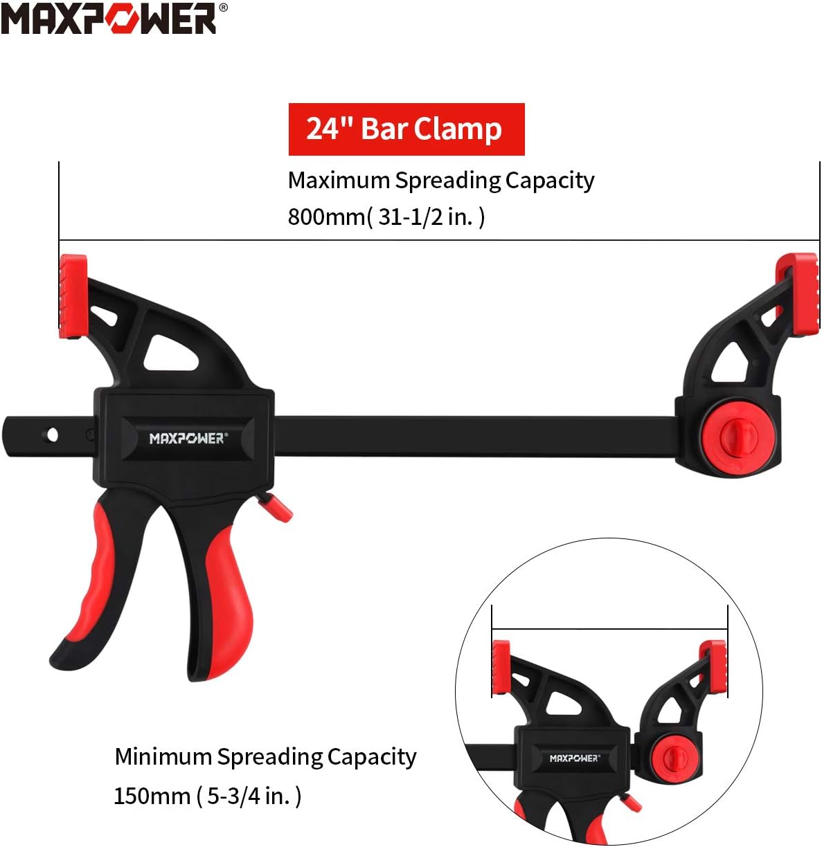 Bar Clamps Set 4PCS Quick Grip Ratchet F Clamp Spreader MAXPOWER