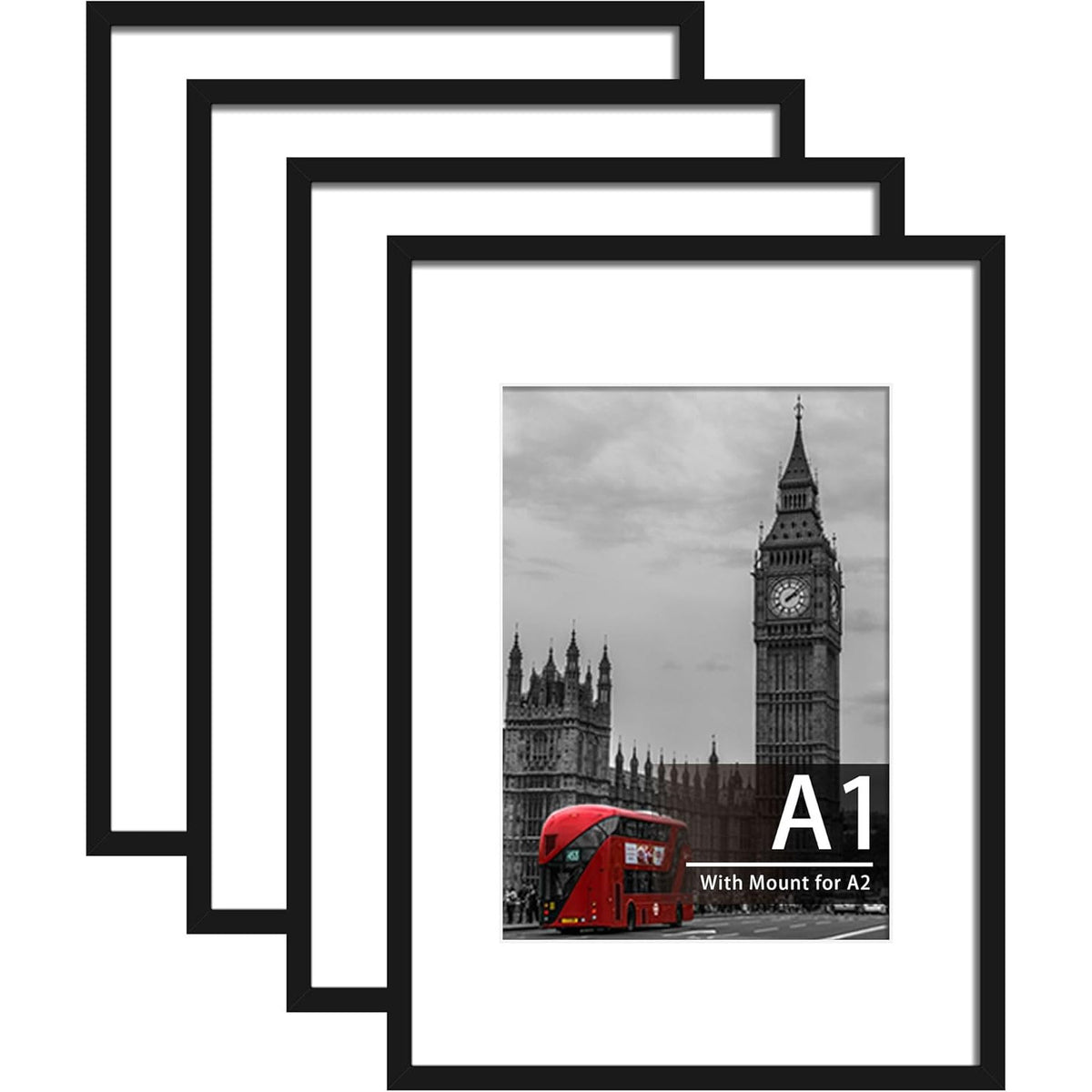 A1 Picture Frames 4 Pack Black Poster Photo Wall Display Frames Home Decor