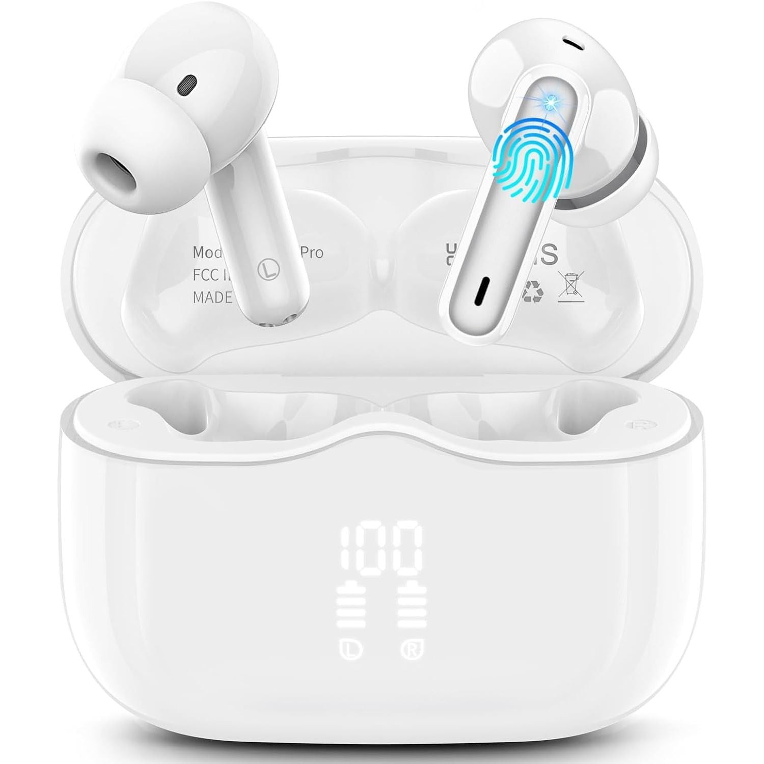 Wireless Earbuds Bluetooth 5.3 ENC Mic 40H Playtime Deep Bass IP7 Waterproof