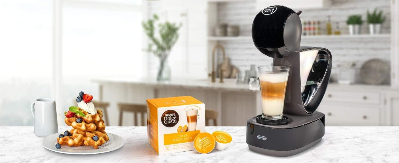 Pod Coffee Machine 1.2L Espresso Cappuccino DeLonghi Dolce Gusto Infinissima GREY