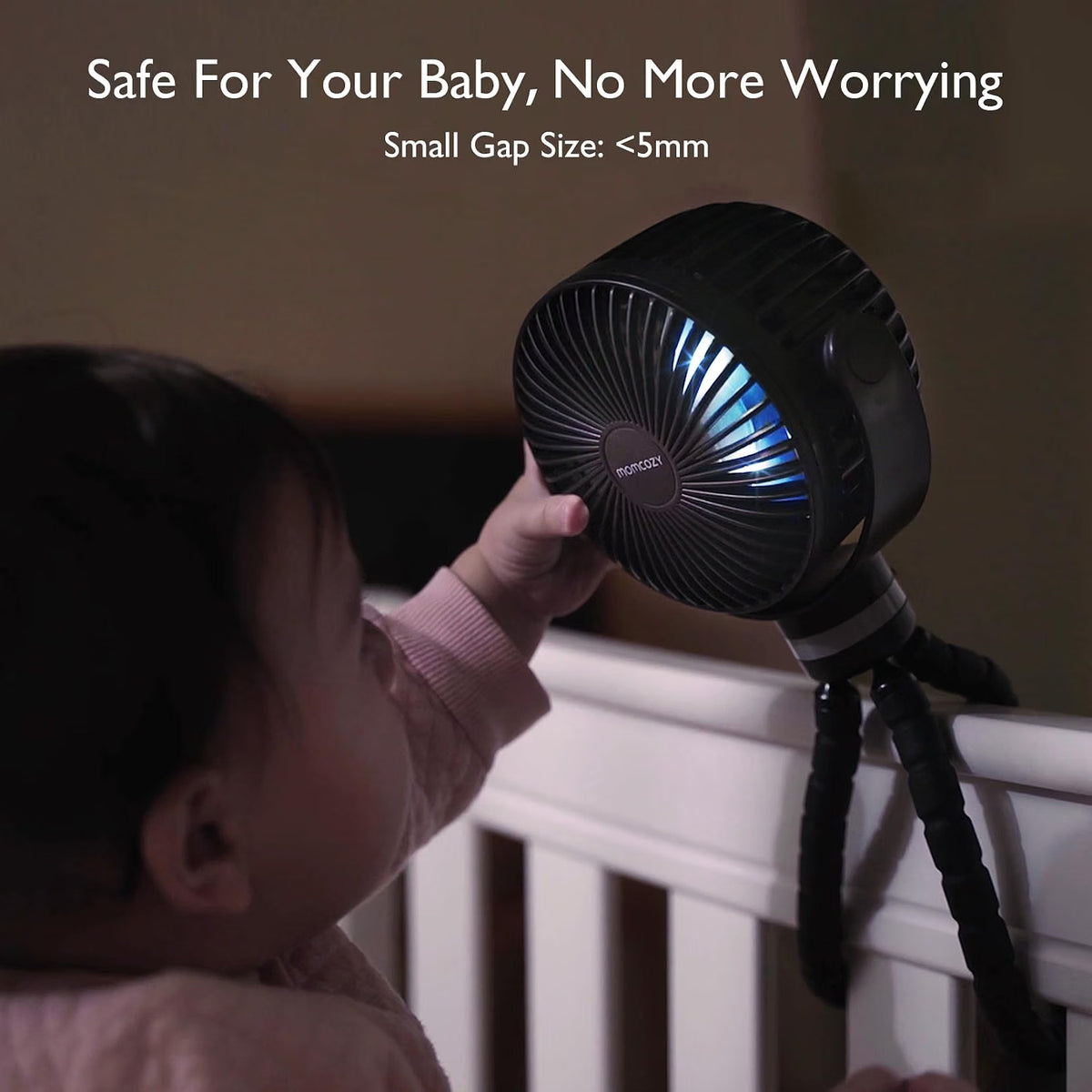 Portable Pram Fan 8000mAh USB Rechargeable 27H Battery Stroller Fan Momcozy Baby
