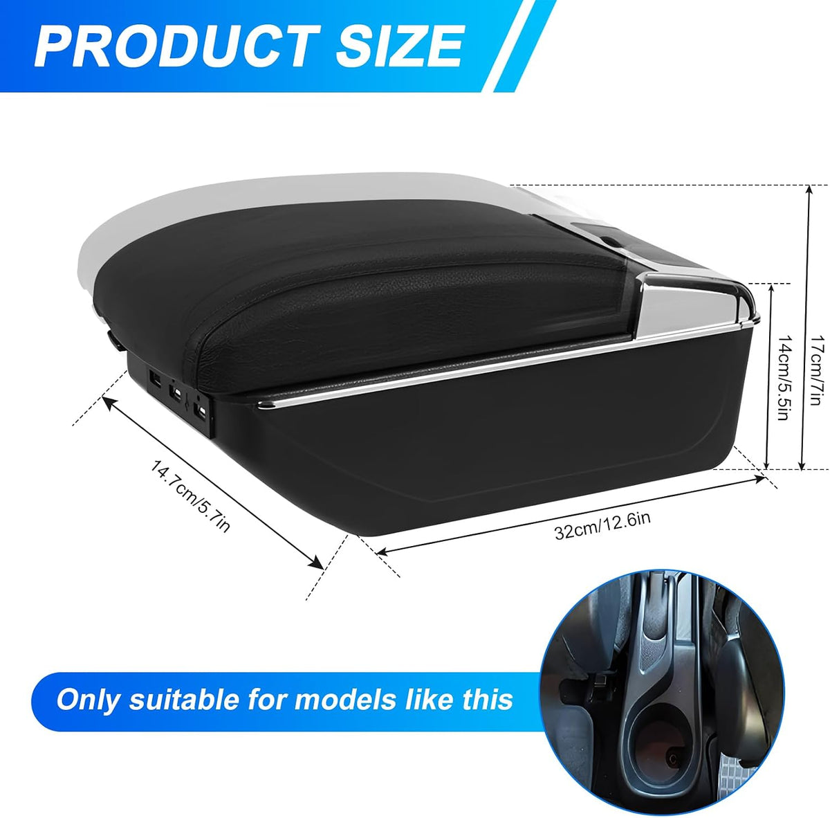 Car Armrest Box for Yaris Hybrid 2015-2021 USB Charging Centre Console Storage