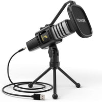 USB Microphone RGB Cardioid Condenser Gaming Podcast PC Mic TONOR Desktop