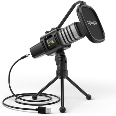 USB Microphone RGB Cardioid Condenser Gaming Podcast PC Mic TONOR Desktop