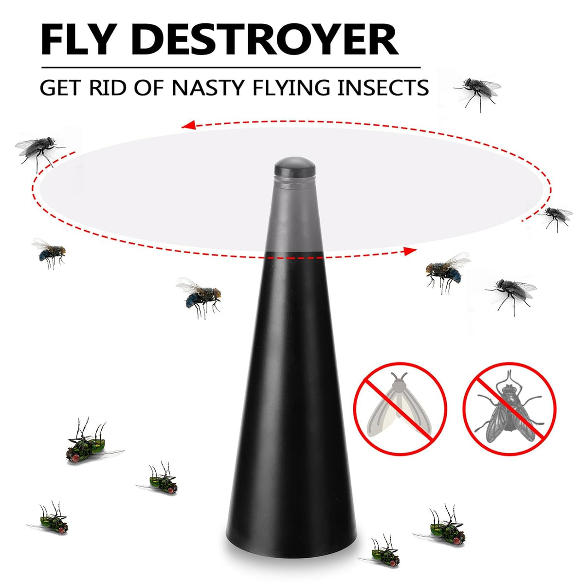 Fly Repellent Fans 2 Pack Gold Indoor Outdoor Food Protector Picnic Insect Fans