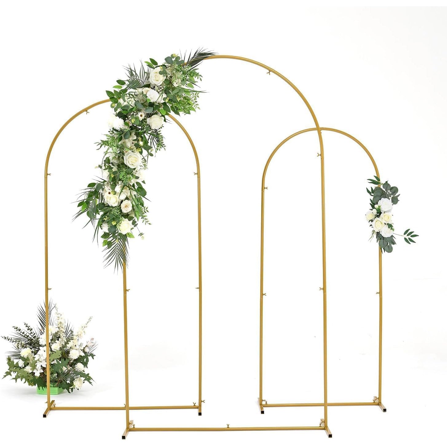 VINCIGANT Set of 3 Gold Wedding Arch Backdrop Stand, Balloon Frame Party Decor - Massive Discounts