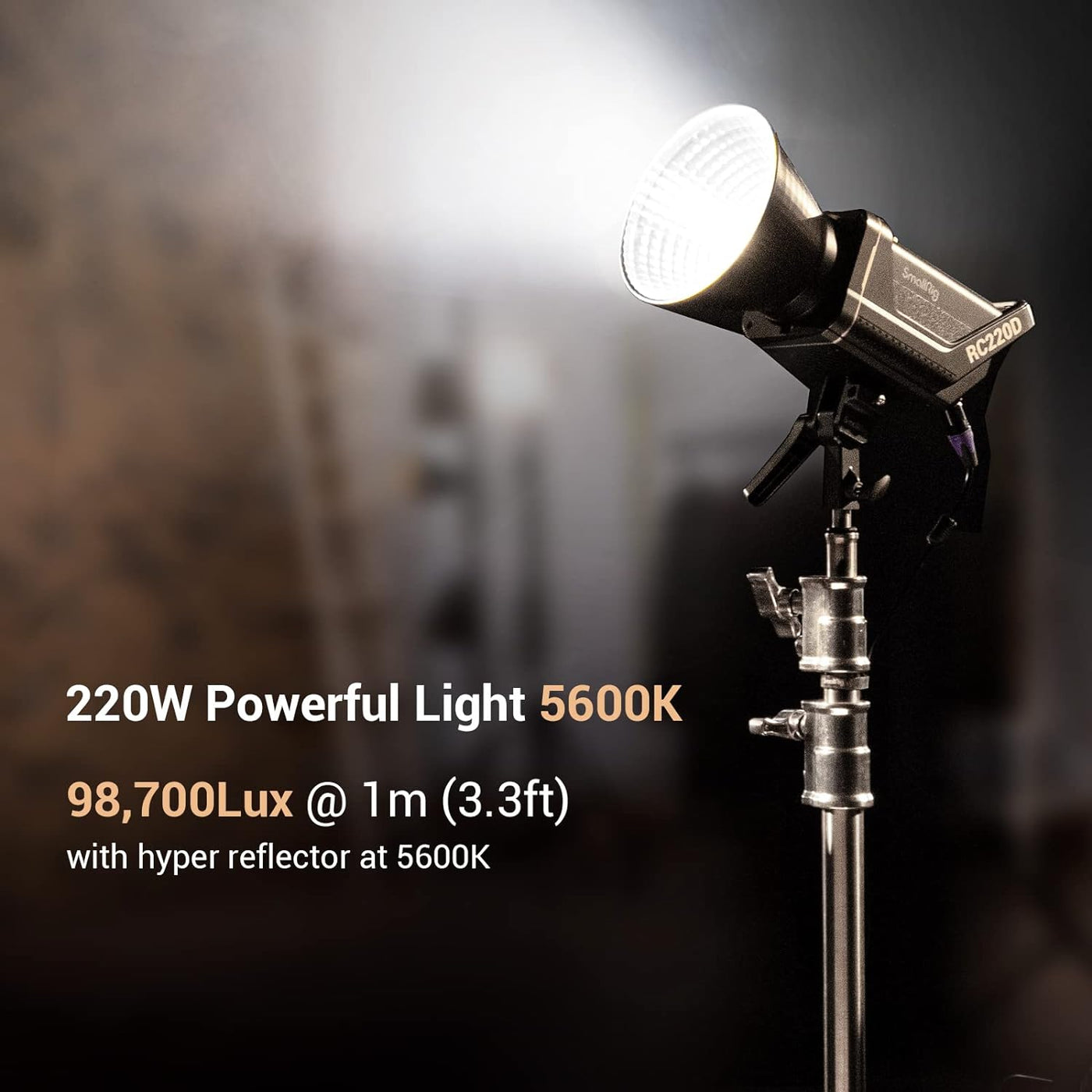 SMALLRIG RC 220D 220W COB LED Video Light, 5600K, 95+ CRI, Bowens Mount