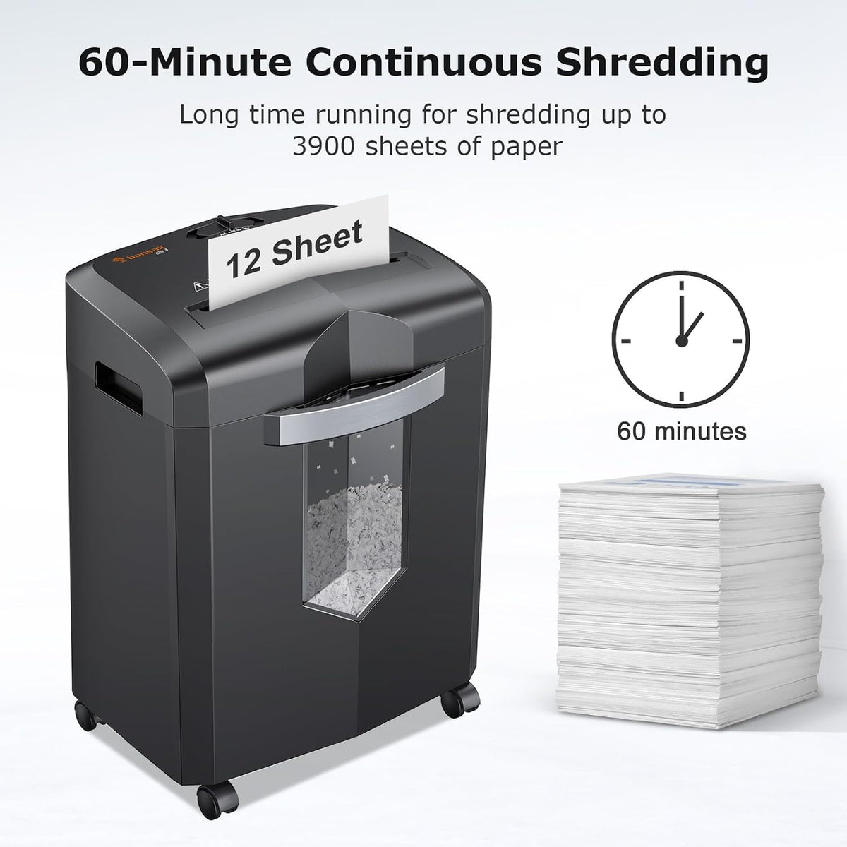 Paper Shredder 12 Sheet Micro Cut Heavy Duty Home Office Document Bonsaii