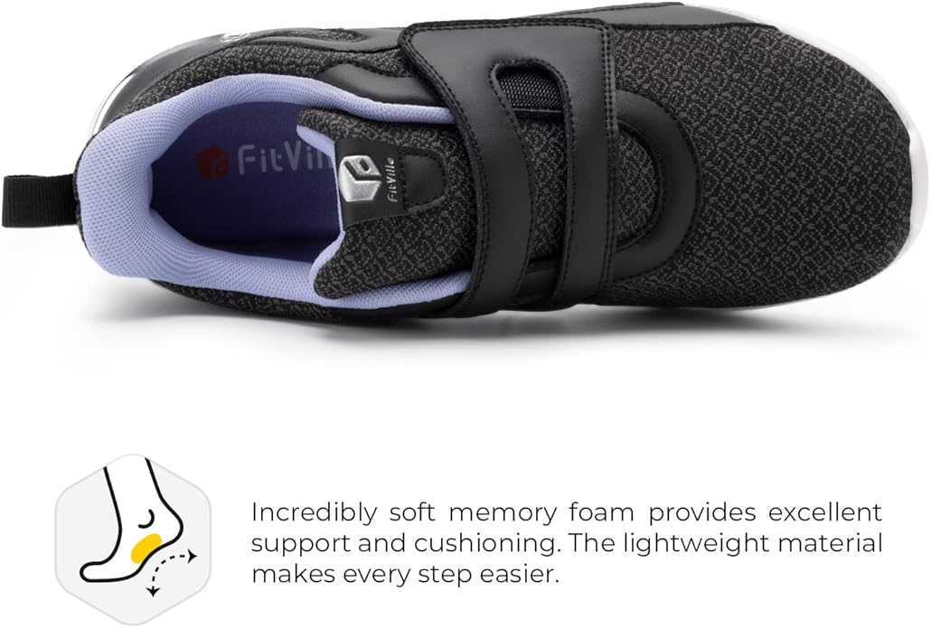 FitVille Women's Wide Lightweight Sneakers for Plantar Fasciitis UK 5.5/EU 38.5