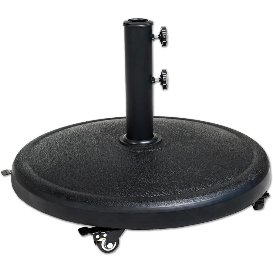 Parasol Base 20kg Heavy Duty Round Resin Umbrella Stand Wheels Helios&Hestia