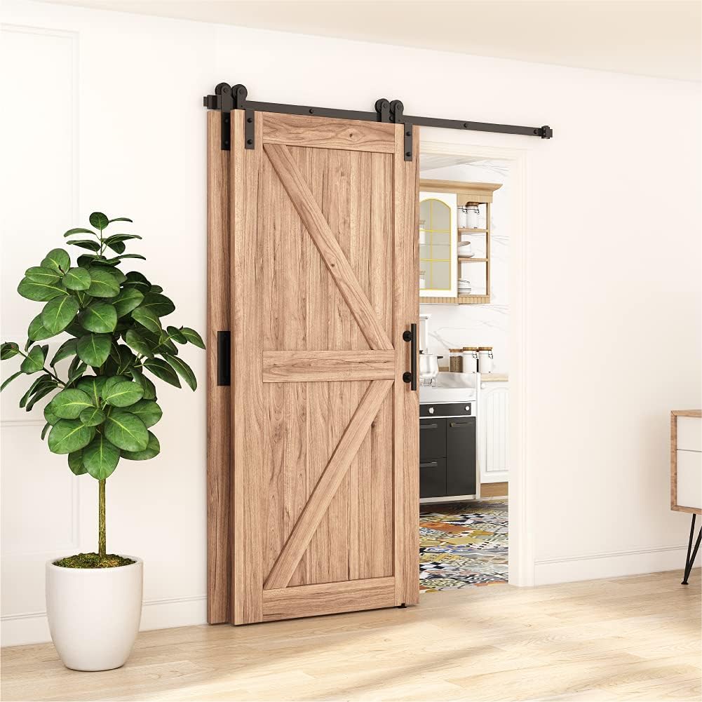 Double Sliding Door Track Kit 183cm Heavy Duty Barn Rail WINSOON