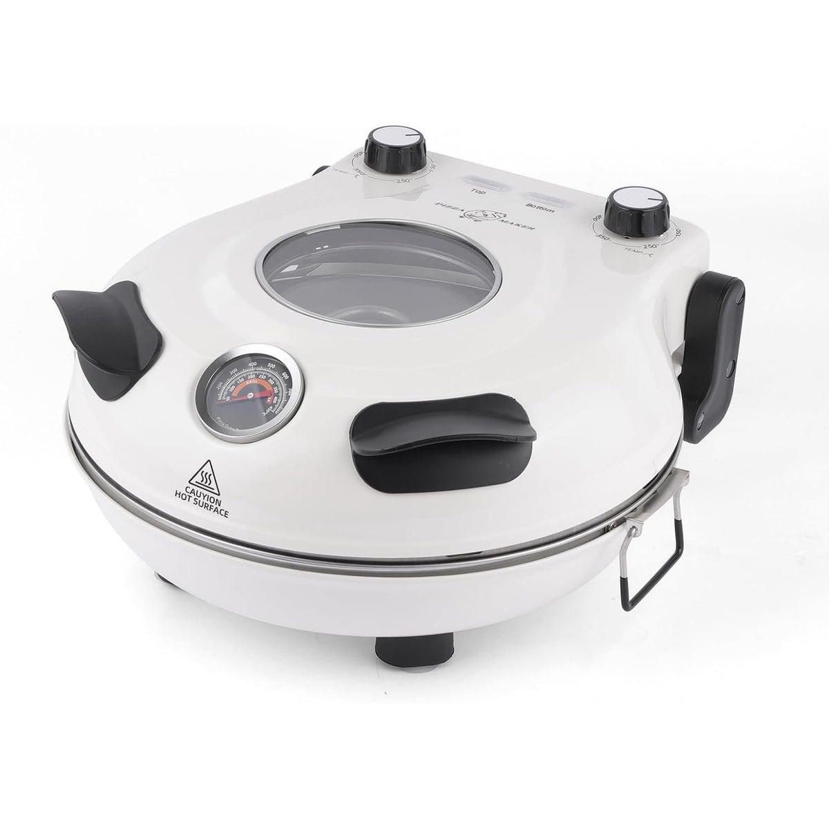 Electric Pizza Oven Indoor 12 Inch Ceramic Stone Countertop Cooker White KLAIF