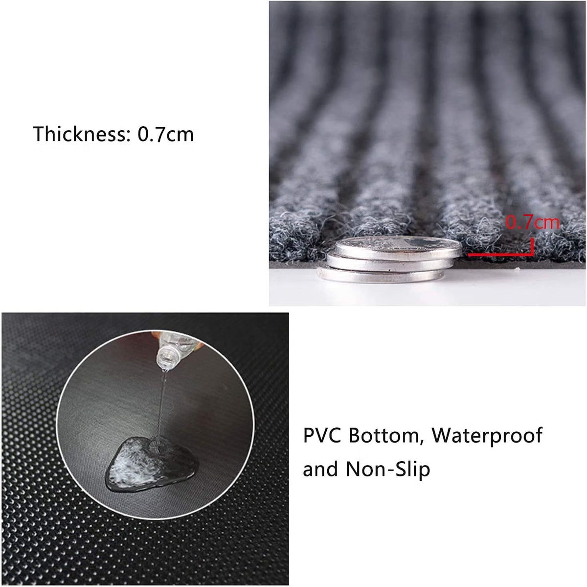 Commercial Entrance Mat 90x500cm Heavy Duty Grey Indoor Floor Runner petour Carpet