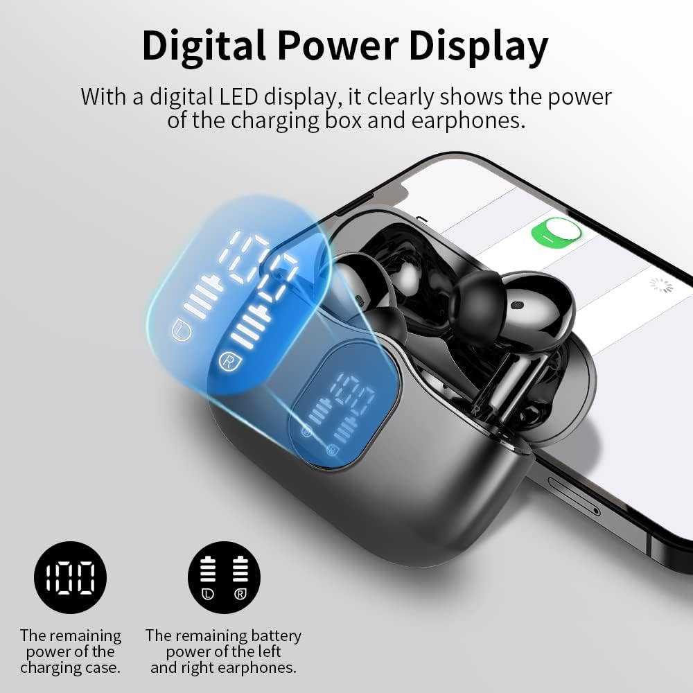 Wireless Earbuds Bluetooth 5.3 Deep Bass 36H Playtime Noise Cancel Btootos