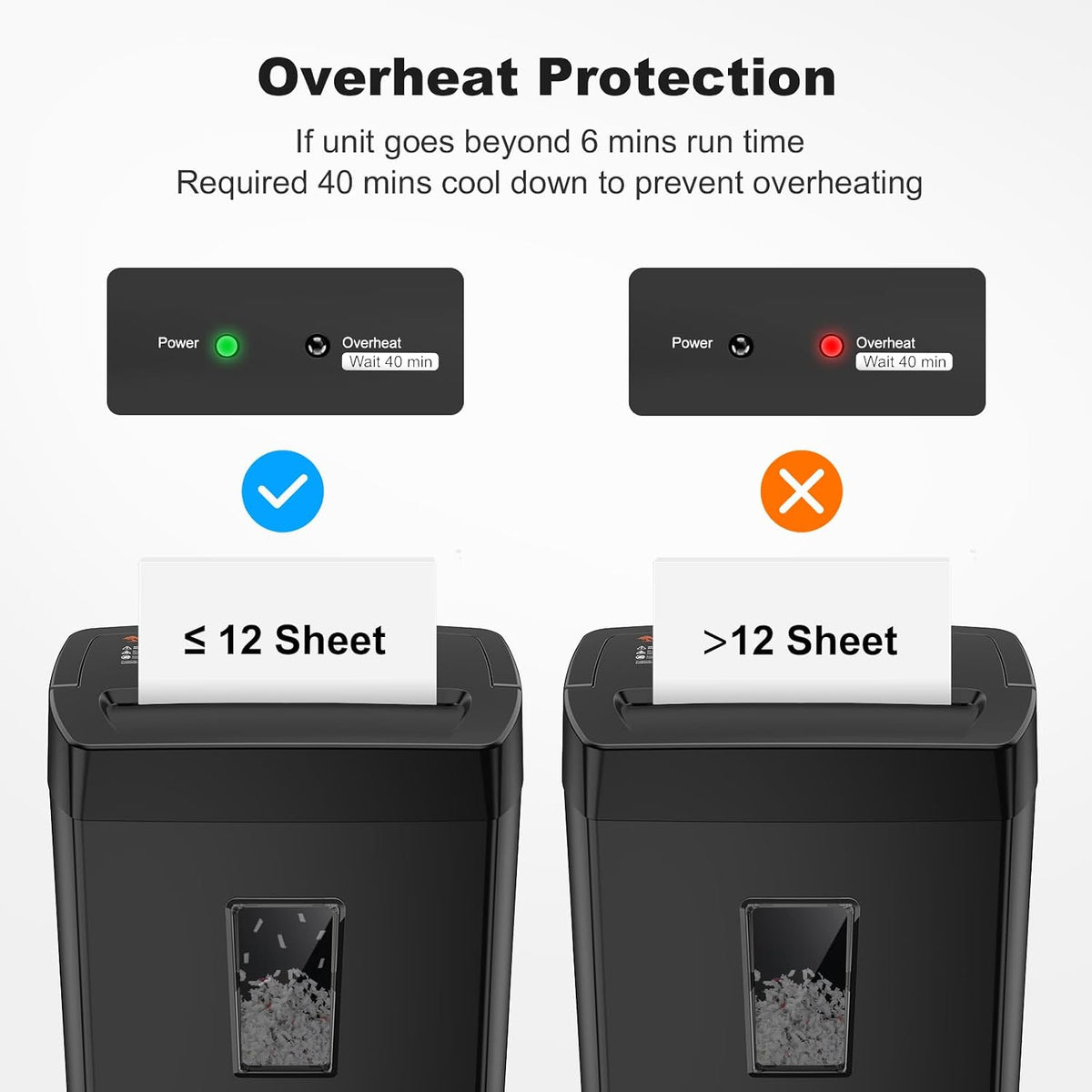 Paper Shredder 12 Sheet Cross Cut Heavy Duty Home Office Document Bonsaii