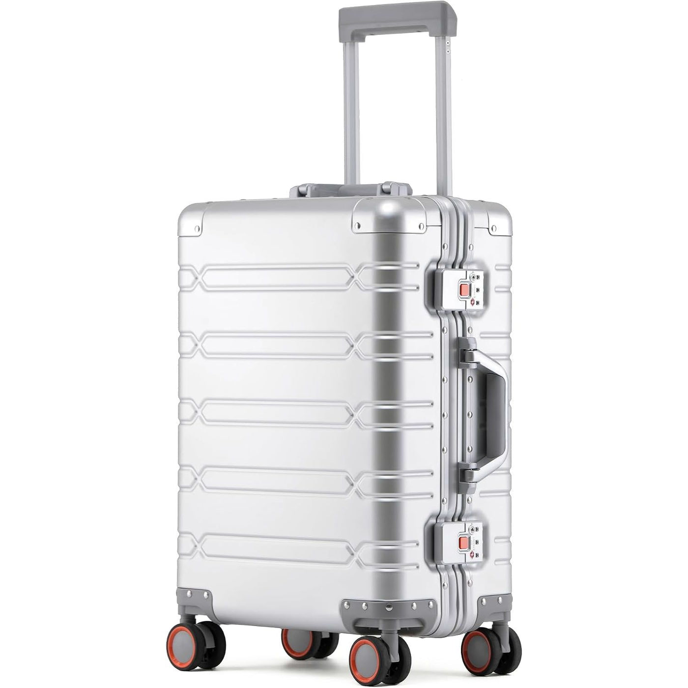 Aluminum Carry On Luggage 20 Inch Hard Shell TSA Lock Silver Simcat Suitcase