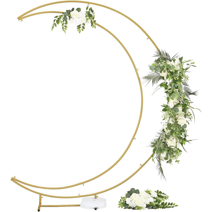 Wedding Arch Stand 2.1m Gold Balloon Backdrop Frame Curved Metal