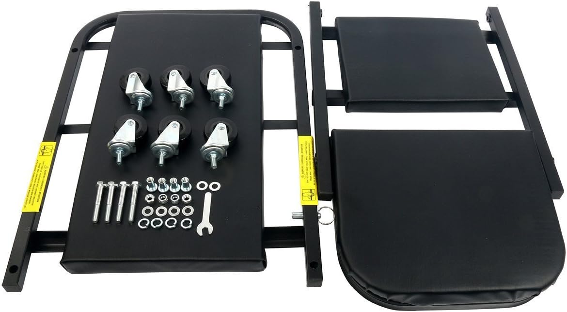 Workshop Creeper 2 in 1 Seat Stool Folding 40 Inch Wheeled 330lbs FreeTec