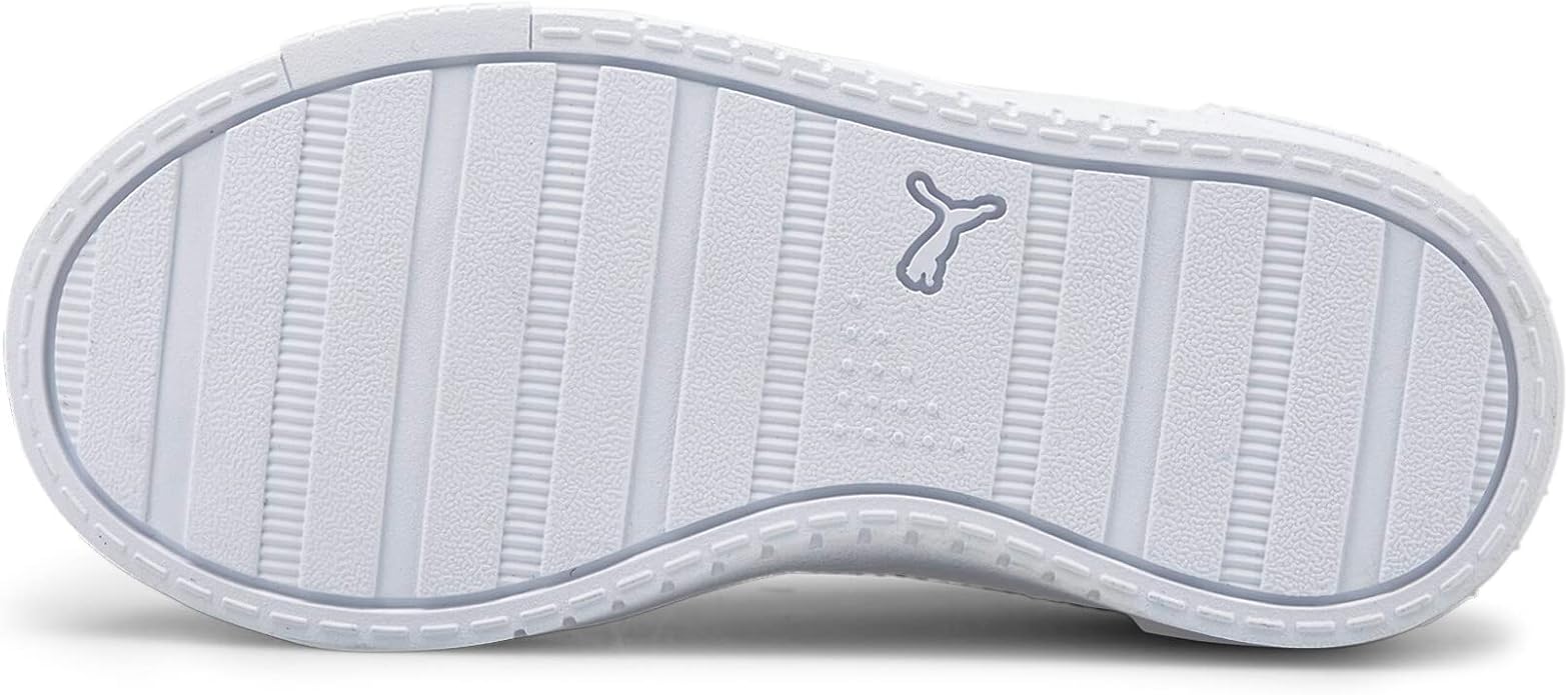 White sneaker sole with brand logo on a white background