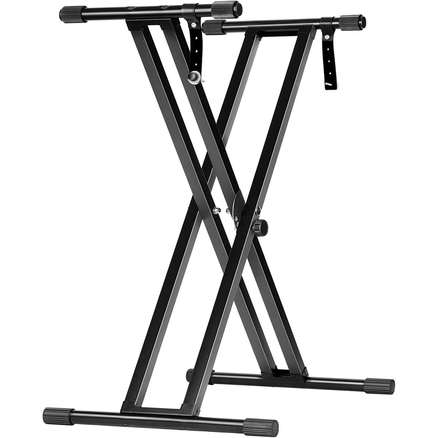 Black keyboard stand on a white background