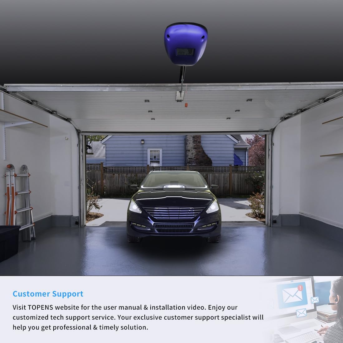 Garage Door Opener Automatic Electric Motor Drive System TOPENS CASAR800 (Broken)