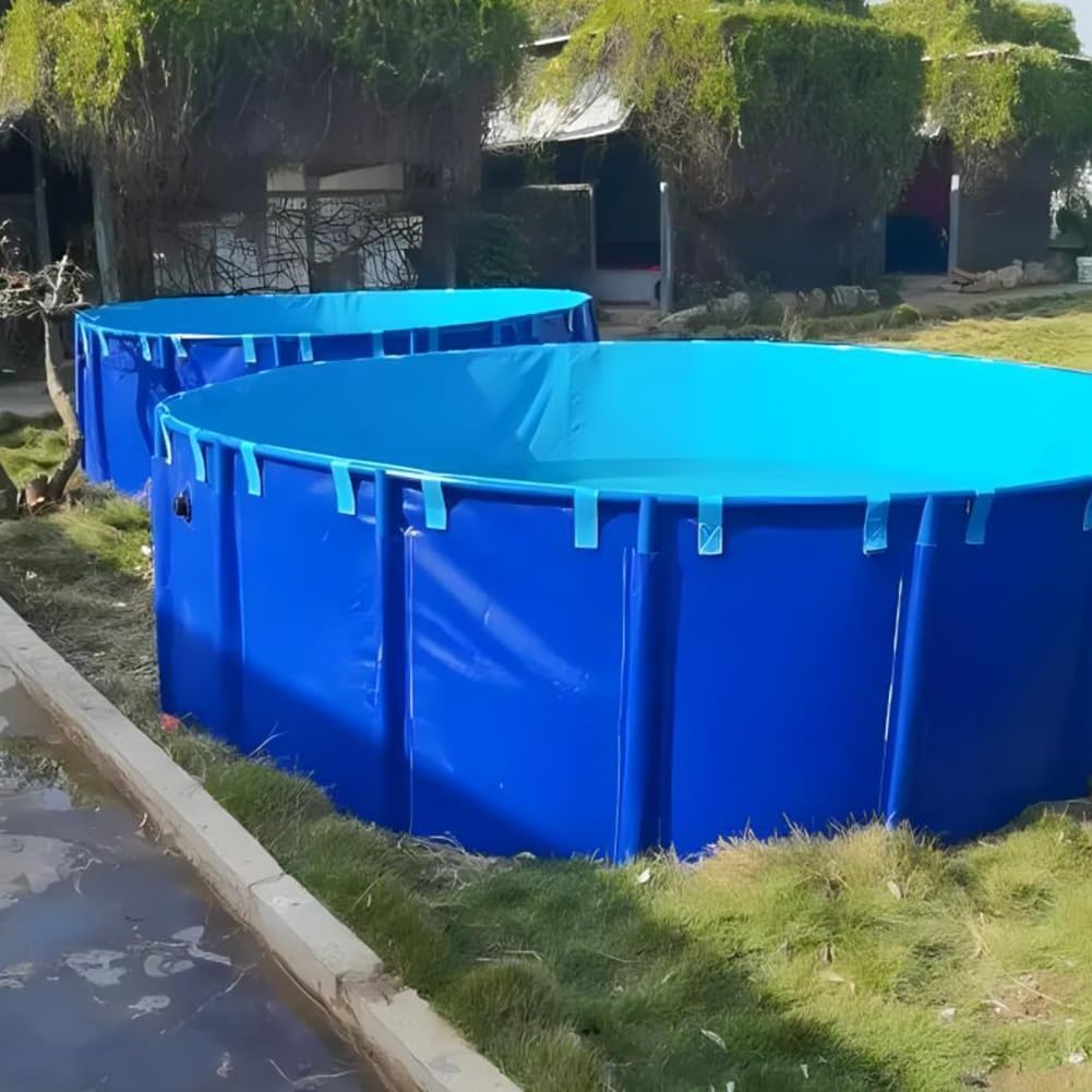 Above Ground Pool 1.5m Round Thick Canvas Fish Pond Outdoor Water Tank Garden