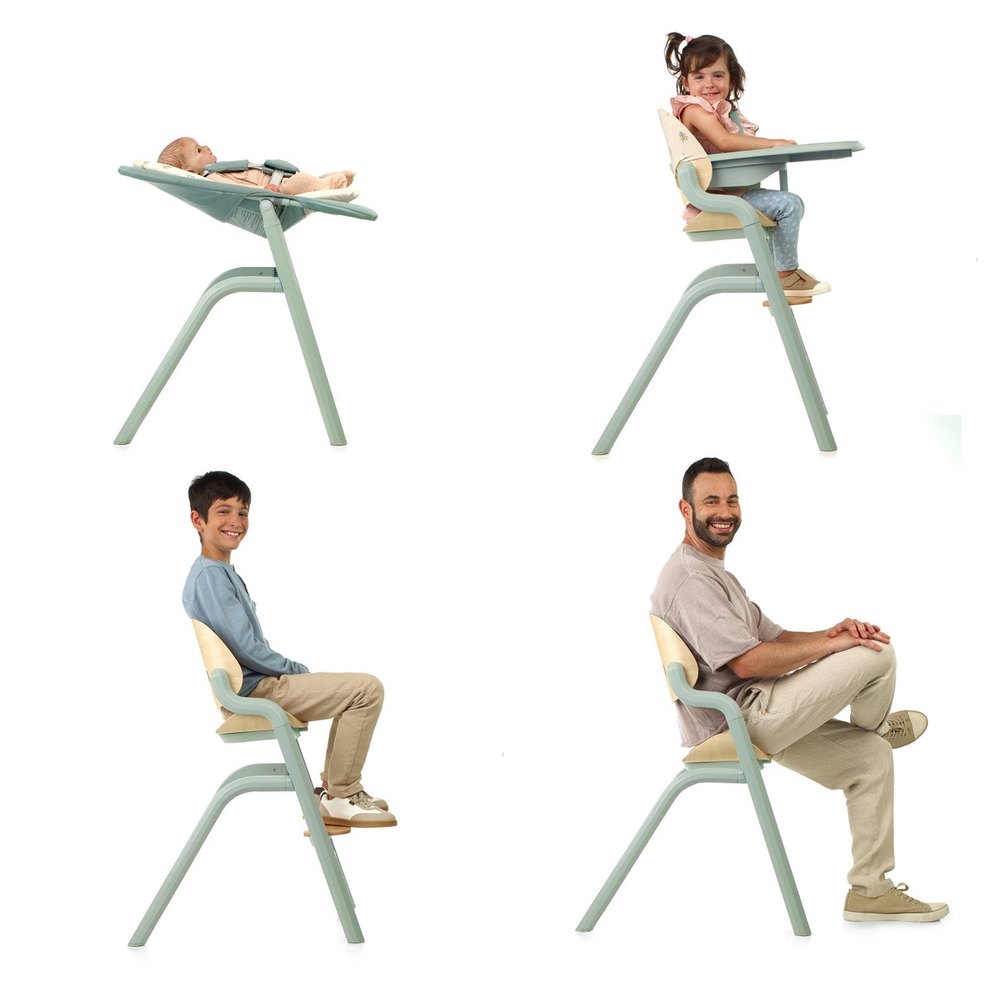 Baby Highchair Convertible Newborn Rocker Adjustable Beechwood Jane Noah