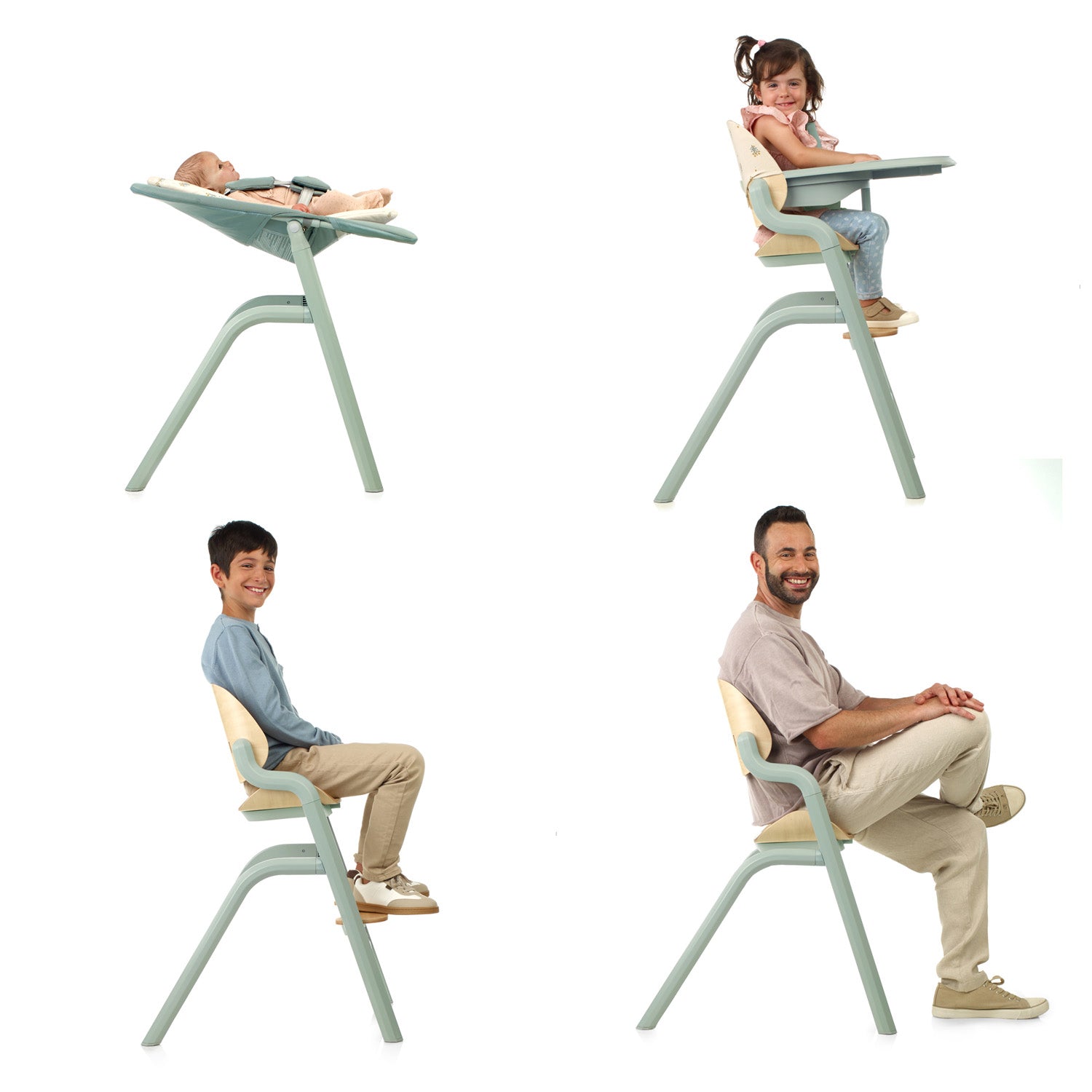 Baby Highchair Convertible Newborn Rocker Adjustable Beechwood Jane Noah