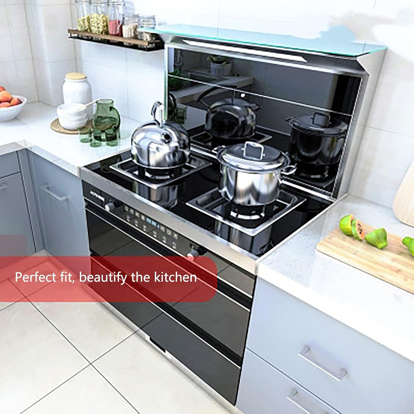 Stove Gap Cover 2pcs Aluminum Counter Gap Filler 23.62in Left Right Silver