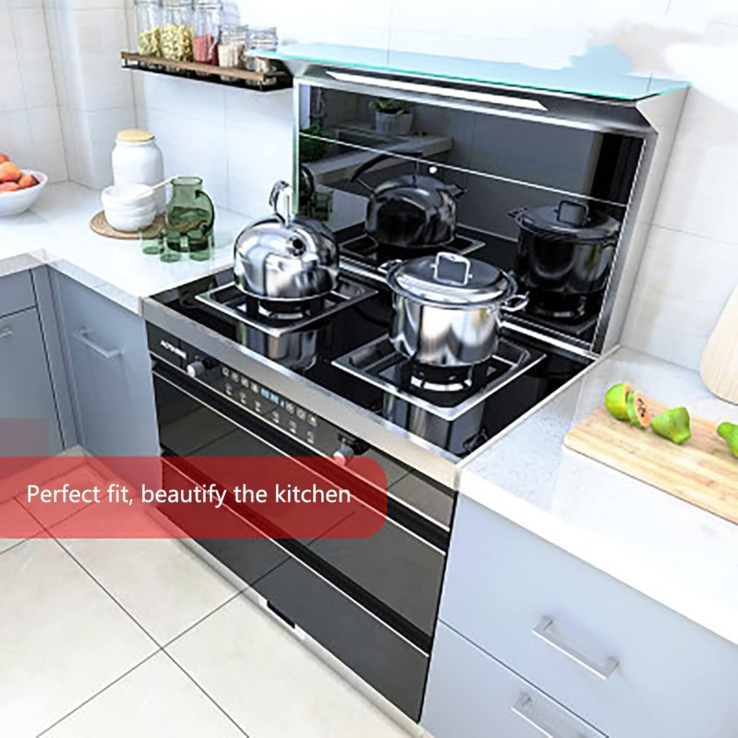 Stove Gap Cover 2pcs Aluminum Counter Gap Filler 23.62in Left Right Silver