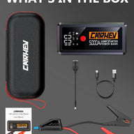 CARHEV 5000A Portable Jump Starter for 12V Cars USB Quick Charge, LED Flashlight