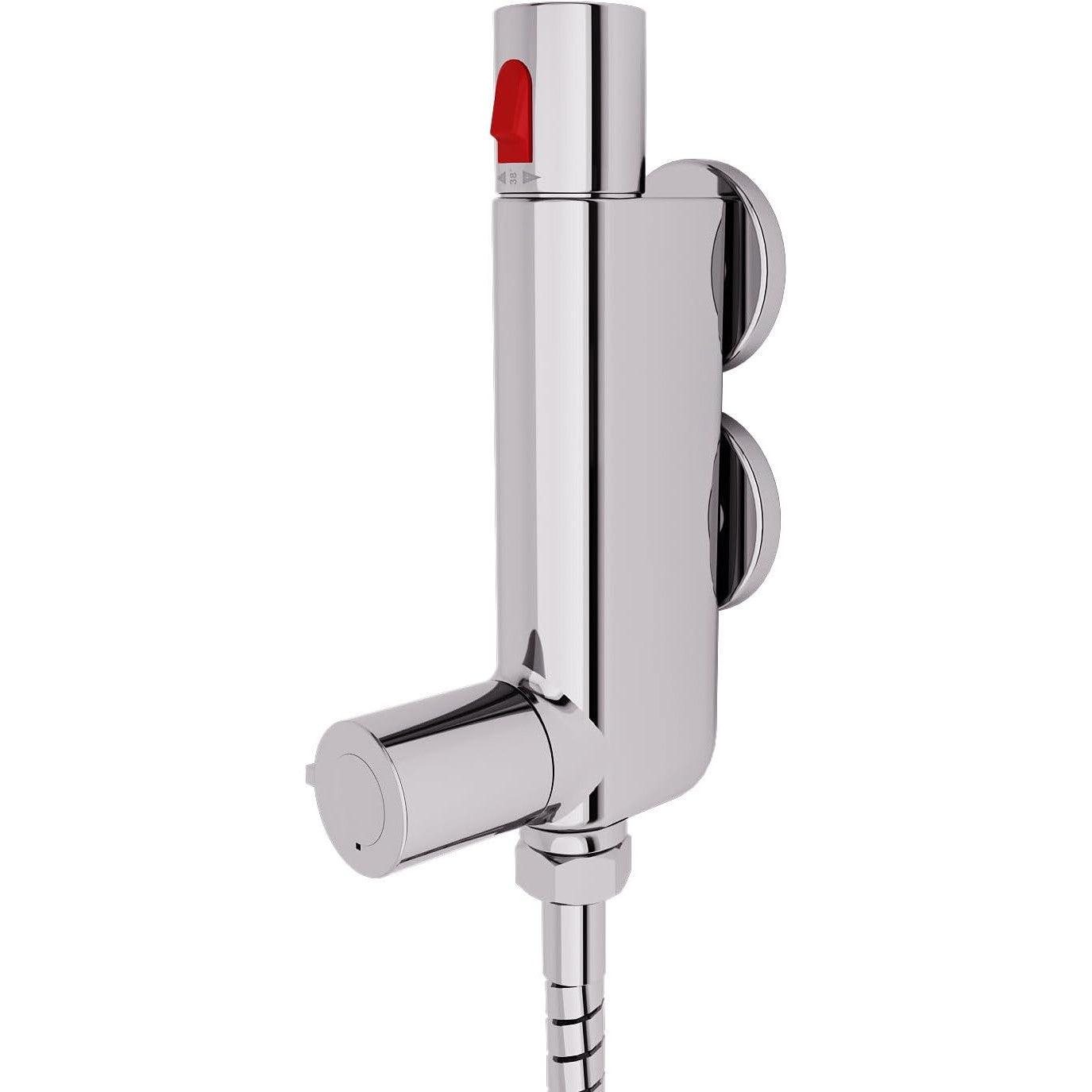 Nes Home Modern Chrome Thermostatic Bar Mixer Shower Valve, 1/2in Top Outlet - Massive Discounts