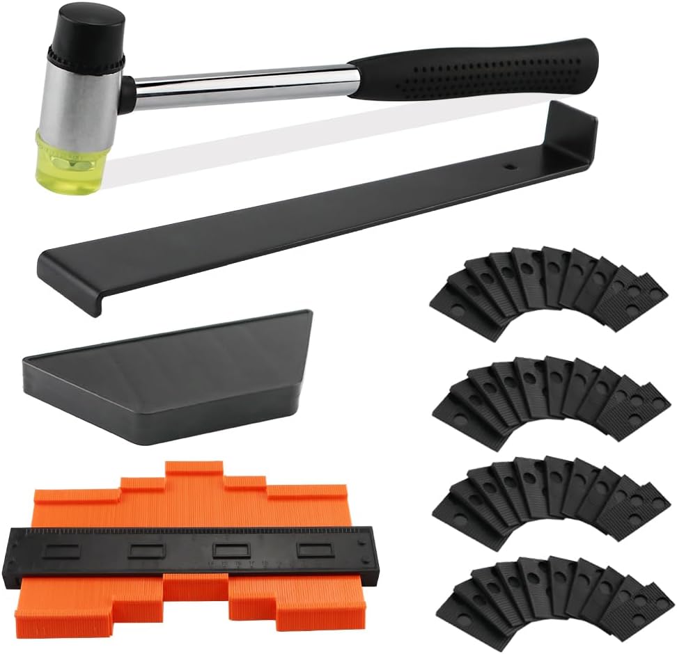 Laminate Flooring Installation Kit with Contour Gauge, Mallet, Spacers & Tools