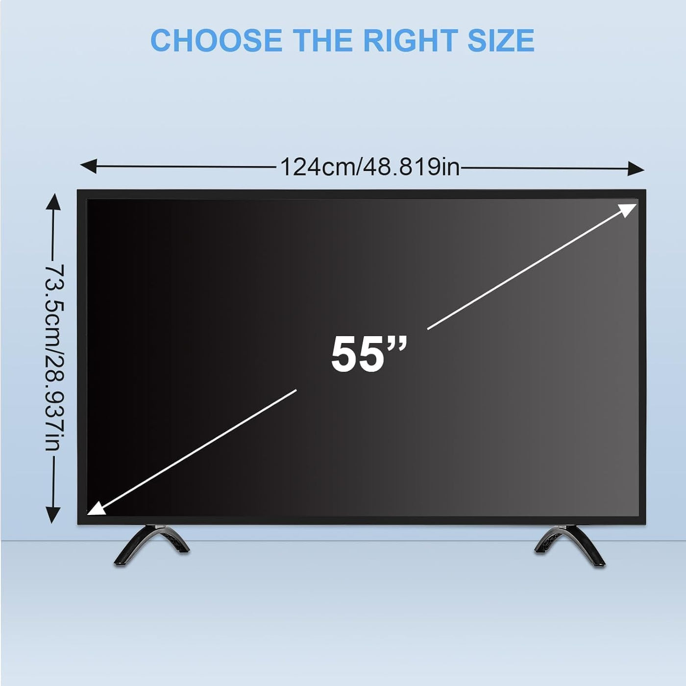 55 Inch TV Screen Protector HD Clear Acrylic Display Shield for TVs Monitors Qoosea