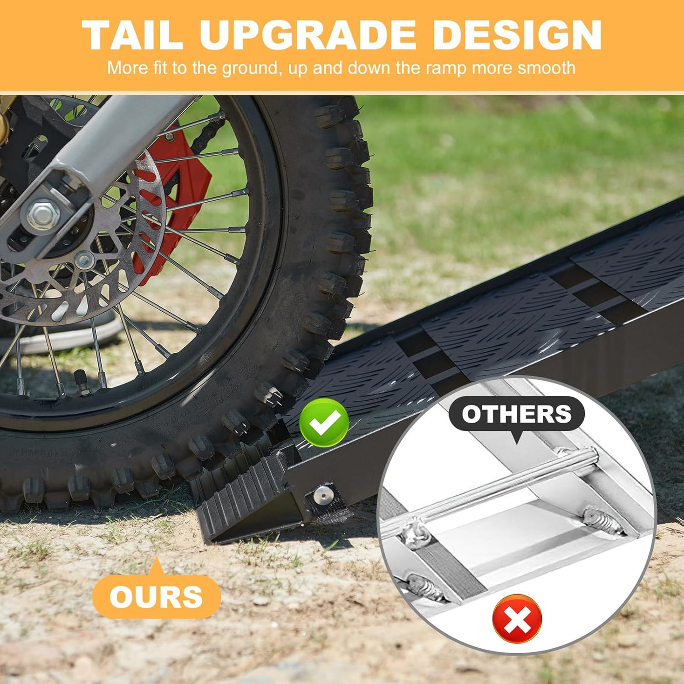 Aluminum Loading Ramp 228x29.2cm 680KG for ATV UTV Trucks Motorbike Gardhom