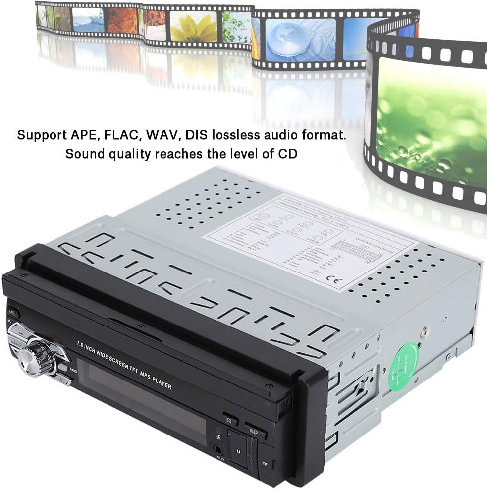 Multimedia Car Stereo 7'' 24Bit DAC, High-Speed USB2.0 Touch Screen WAV Support