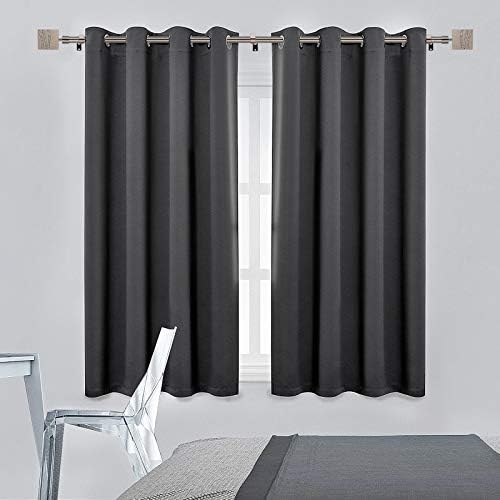 Curtain Pole 19mm Diameter Adjustable Length 130-240cm Black Nickel