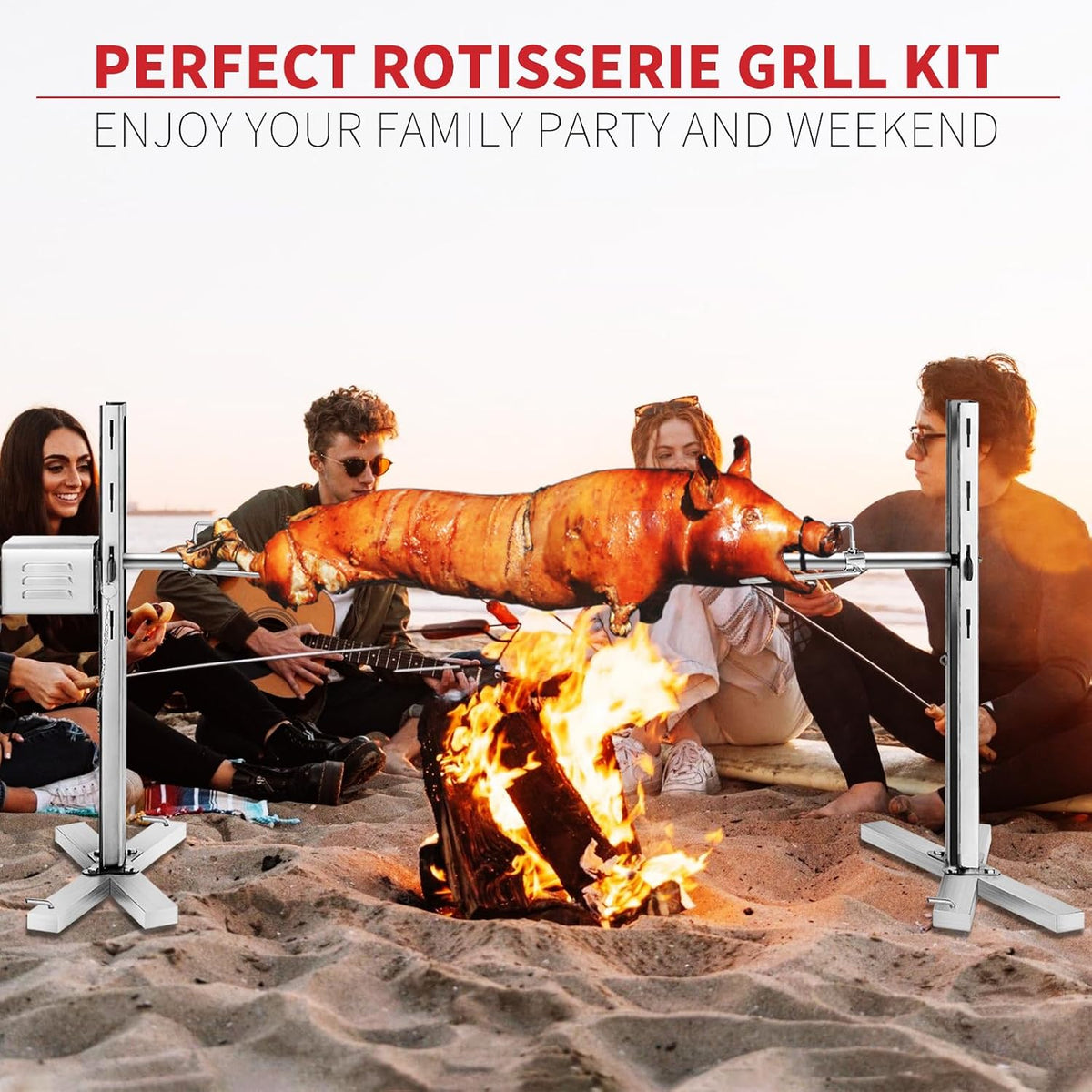 Rotisserie Grill 40kg Electric Automatic Spit Roast Hog Pig Chicken BBQ Roaster