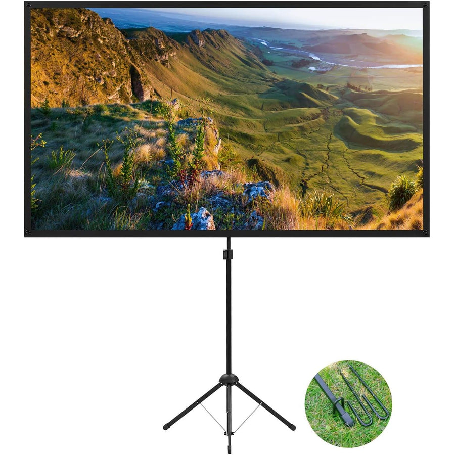 60 Inch Projector Screen with Tripod Stand, Outdoor Screen 16:9 with Carry Bag - Massive Discounts