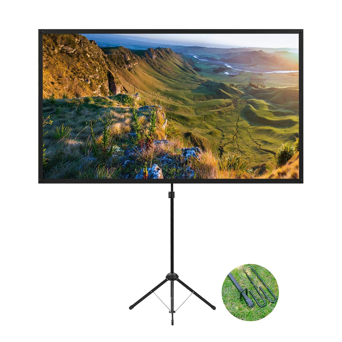 Projector Screen 60 Inch 16:9 Aluminium Frame Portable Outdoor Cinema Stand